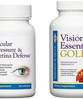 Premium Eye Health Bundle Includes Vision Essentials Gold, With 40 Mg Of Lutein, For Healthy Visual Function And Ocular Pressure & Retina Defense To Support Healthy Intraocular Pressure Levels