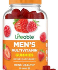 Lifeable Multivitamin For Men Gummies Vit A C D E B1 B2 Niacin B5 B6 Folate B12 Biotin Iodine Zinc Chromium Ginseng Lycopene Inositol Mens Multivitamins Gummies 90 Gummies