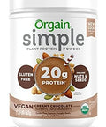 Orgain Organic Simple Vegan Protein Powder Chocolate 1.25Lb Hydrolyzed Collagen Peptides Powder Unflavored 1Lb