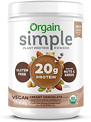 Orgain Organic Simple Vegan Protein Powder Chocolate 1.25Lb Hydrolyzed Collagen Peptides Powder Unflavored 1Lb