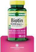 Biotin 10000mcg Softgels 120 Count Biotin 10000mcg Hair Skin Nails Health Dietary Supplement + 7 Day Pill Organizer Included (Pack of 1)