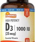Sundance Liquid Vitamin D3 5000 IU 2 Fluid Ounces Essential Vitamin Liquid Drops Vegetarian NonGMO and Gluten Free Supplement