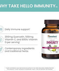 Himalaya Hello Immunity With Quercetin Vitamin C Vitamin D Zinc Amla Elderberry & Holy Basil For Daily Immune Support Vegan Gluten 60 Capsules 1 Month Supply