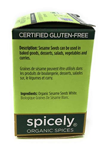 SPICELY Organic White Sesame Seeds 0.45 OZ