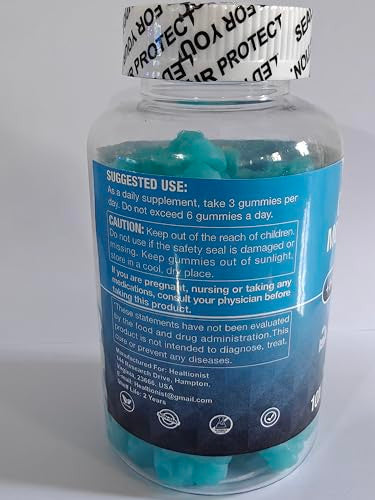 Healtionist 2 Pack 8000Mg Creatine Hmb Monohydrate Gummies For Men & Women L-Taurine & Vitamin B6 12 180 Blueberry Flavor Counts Supplement Gummies (60-Day Supply)