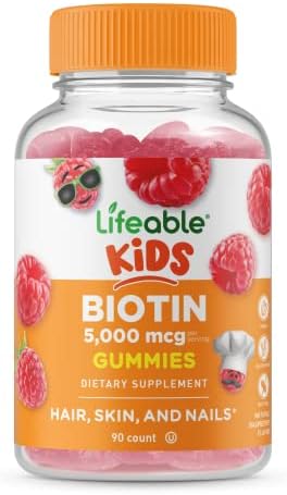 Lifeable Zinc Kids + Biotin Kids Gummies Bundle Great Tasting Vitamin Supplement Gluten Gmo Chewable Gummy
