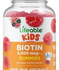Lifeable Vitamin D Kids + Biotin Kids Gummies Bundle Great Tasting Vitamin Supplement Gluten Gmo Chewable Gummy