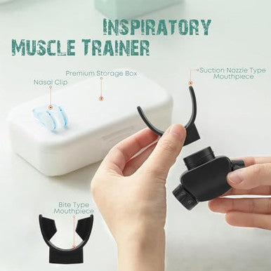 Lixada Advanced Breathing Trainer For Lung Capacity - 8-Level Adjustable Respiratory Exercise Device For Running Swimming & Fitness With Case & Nose Clip(Black)