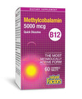 Natural Factors Vitamin B12 Methylcobalamin 5000 mcg Chewable Support for Energy and Immune Health Vegetarian 60 tablets (60 servings)