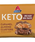 Atkins Caramel Almond Clusters Gluten High In Fiber 1G Sugar 2G Net Carb Keto Friendly 20 Count & Caramel Chocolate Nut Roll Snack Bar Protein Snack High In Fiber 2G Sugar 16 Count