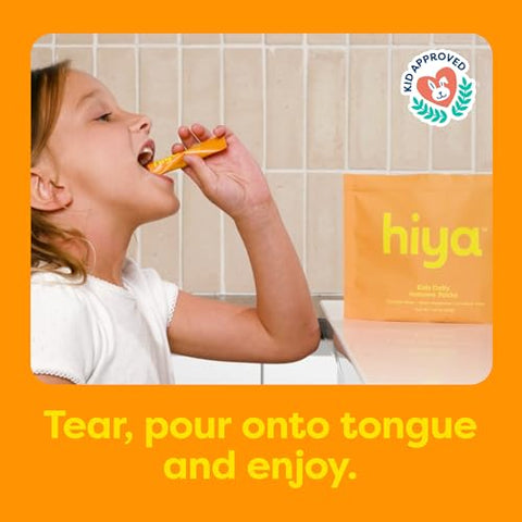 Hiya Kids Immune Support Vitamin C Elderberry & Beta Glucans For Ages 2 Delicious Orange Flavor 0G Sugar 20 Stick Packs For Toddlers & Kids