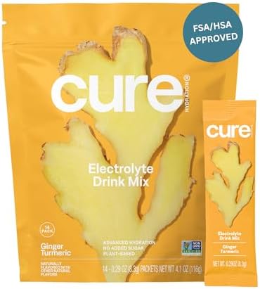 Cure Hydration Plantbased Electrolyte Drink Mix No Added Sugar Fsahsa Dehydration Relief Powder Made With Coconut Water Nongmo Vegan Pouch Of 14 Packets Berry Pomegranate