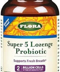 Flora Super 5 Lozenge Probiotic Raspberry Flavored Oral Probiotic Good For Bad Breath Five Strains With 2 Billion Cfu Regain And Retain Gut Health Raw 60 Lozenges