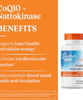 Doctor'S Best Coq10 100 Mg Nattokinase 2000 Fu Supplement - Coenzyme Q10 And Nattokinase Caps For Men & Women Supports Heart Health & Circulation Support Gluten Free Vegan 60 Veg Capsules