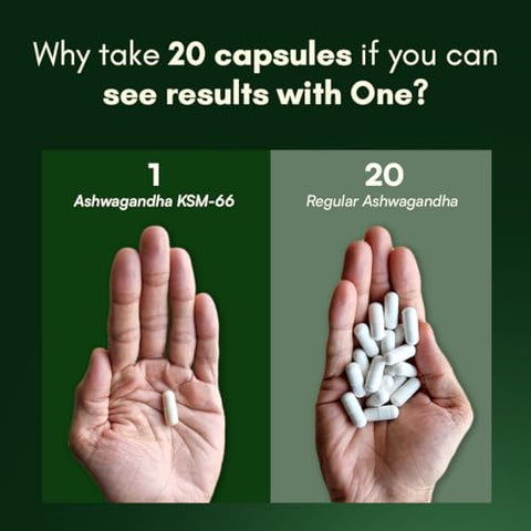 Rasayanam Ashwagandha Ksm-66 5 Withanolides For Max Results 100 Pure Root Extract Energy & Recovery Support World S Strongest Ashwagandha 60 Capsules