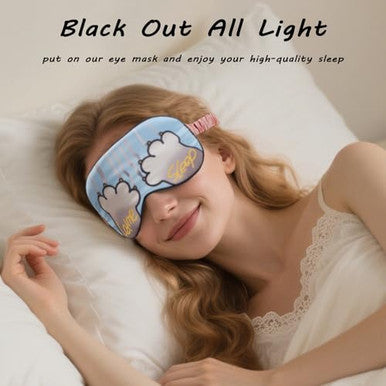 Bermifa Sleep Masks Silky Satin Eye Masks For SleepingEffective Light Blocking Blindfold For Men Women Cute Cat Paw Design With No-Pressure Elastic Strap 3 Packs