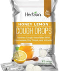 Herbion Naturals Cough Drops With Honey Lemon Flavor Dietary Supplement Soothes Cough For Adults And Children Over 6 Yearspack Of 5 (125 Lozenges)