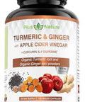 Pius Nature 120 Capsules Of Usda Organic Turmeric Root Powder Usda Organic Ginger Powder And Apple Cider Vinegar Powder With Curcumin (95% Curcuminoids) And Bioperine 1410 Mg Per Serving In Veggie Capsules