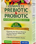 Olympian Labs Complete Prebiotic And Probiotic Supplement 25 Billion Live Shelf Stable Cultures 30 Vegetarian Capsules Helps Restore The Natural Balance Within The Digestive Tract.