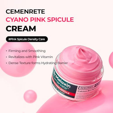 Dr.Melaxin Cemenrete Cyano Pink Spicule Cream With Calcium Vitamin B12 For Under Eyes Skin Dark Circles Fine Lines Puffiness&Eye Bags Cream 1.69 Fl. Oz.