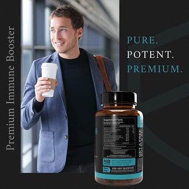 Premium Immunity Booster Supplement ÃƒÂ¢Ã¢â€šÂ¬Ã¢â‚¬Å“ 10 In 1 Natural Respiratory & Immune System Booster, 90 Capsules, Vitamin C, Zinc, Elderberry, Turmeric Curcumin, Garlic, Probiotic Immune Boost Support Vitamins