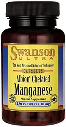 Swanson Albion Chelated Manganese 10 Milligrams 180 Capsules