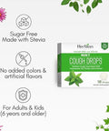 Herbion Naturals Cough Drops With Mint Flavor Sugar With Stevia Soothes Cough For Adults And Children 6 Years+ 18 Drops6 Packs(108 Lozenges)