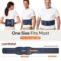 Comfheat Cordless Back Massager With Heat For Pain Relief Deep Tissue Portable Heating Pad For Lower Back & Sciatica Pain 4 Motors Wearable Heat Wrap Belt Battery Powered Extra Large Up To 61"