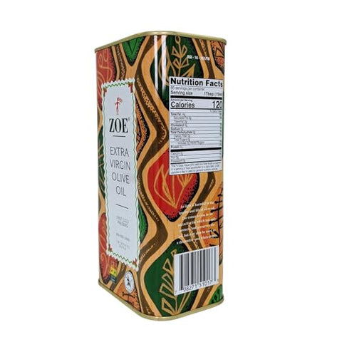 ZOE Extra Virgin Olive Oil, 1-Liter Tins (Pack of 2)
