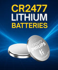 Philips Cr2477 3V Lithium Battery 5-Pack Cr 2477 Battery 10 Year Shelf Life Leak-Proof Design Ideal For Sensors Industrial Use Car Key Fobs Fitness Trackers Monitors Medical Devices