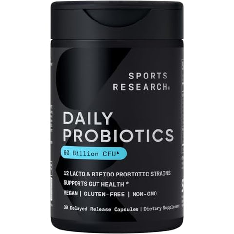 Sports Research Body Wellness Pack - Wild Alaskan Pollock Omega 3 Fish Oil 1250Mg Vegan Probiotics With Prebiotics 60 Billion Cfu 5000 Iu Vitamin D 100Mcg Mk7 Vitamin K