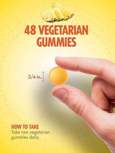 Sundance Vitamin D3 Gummies 2000 IU 48 Count Pineapple Flavor Vegetarian NonGMO and Gluten Free Supplement