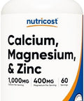 Nutricost Calcium Magnesium & Zinc Tablets 1415 Mg 180 Tablets Vitamin / Mineral Blend Supplement 60 Servings Gluten Nongmo