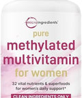 Micro Ingredients Pure Methylated Multivitamin For Women 240 Capsules 32In1 Formula With Vitamin B C D + Iron Methylfolate and More Supports Women S Daily Wellness Filler NonGmo