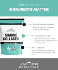 Lone Star Botanicals Marine Collagen Powder 100 Superfood Usa Grown Type 1 & 3 Skin And Hair Health Superfood For Smoothies Coffees Cooking Baking And Teas. (100 Grams)