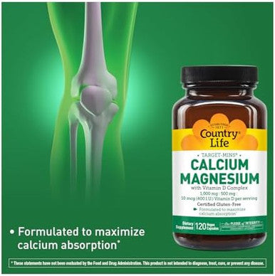 Country Life Target-Mins Calcium Magnesium With Vitamin D Complex For Total-Body Utilization And Osteoporosis Prevention