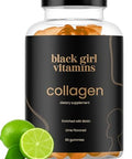 Black Girl Vitamins - Collagen Gummies For Hair Skin And Nail Support With Vitamin C Vitamin E And Biotin Gluten-Free (Lime) 60Ct
