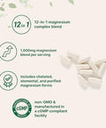 Micro Ingredients 12 In 1 Magnesium Complex 1000 Mg 240 Capsules Magnesium Glycinate Citrate Taurate Malate & More High Absorption Formula For Men & Women Chelated & Purified