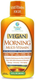 Tropical Oasis - Vegan Morning Liquid Multivitamins, Daily Liquid Vitamins with 74 Trace Minerals, 18 Amino Acids, and 10 Herbs, 32fl oz (960ml, 32 Servings)