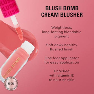 Revolution Beauty London Revolution Beauty Blush Bomb Cream Blusher Lightweight Makeup & Creamy Formula For A Dewy Finish Enriched With Vitamin E Dolly Rose 0.15 Fl. Oz.