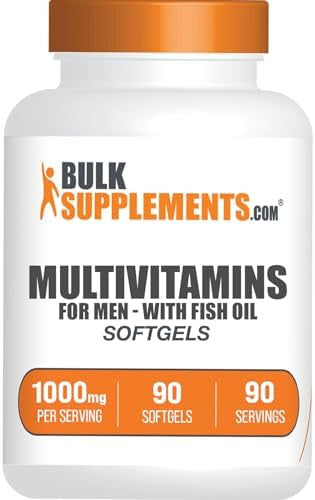 Bulksupplements.Com Multivitamin For Men Softgels - Daily Multivitamin, Multimineral Supplement, With Fish Oil - Gluten Free, 1 Men'S Multivitamin Softgel Per Serving, 90 Count (Pack Of 1)
