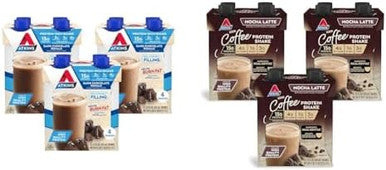 Atkins Dark Chocolate Royale Protein Shake & Mocha Latte Iced Coffee Protein Shake 15G Protein Low Glycemic 4G Net Carb 1G Sugar Keto Friendly.