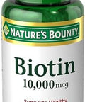 NatureS Bounty Biotin 10000 Mcg Ultra Strength Rapid Release Liquid Softgels 120 Ea (Pack Of 2)