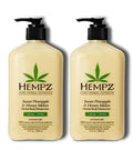 Hempz Sweet Pineapple & Honey Melon Moisturizing Skin Lotion Body Moisturizer With Jojoba Natural Extracts Vitamin A And E 17 Oz 2 Pack Bundle