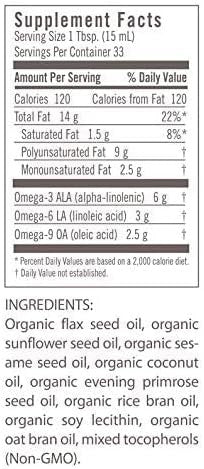 Flora Udo'S Oil 369 Blend Vegan Omega3 & Omega6 Contains Organic Coconut & Flax Seed Oil Keep Chilled 17 Fl. Oz.