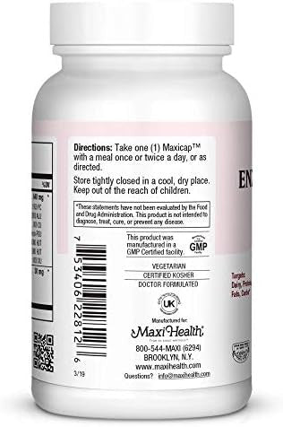 Maxi Health Premiumcomplex Digestive Enzymes Aids Dairy & Fats 60 Count