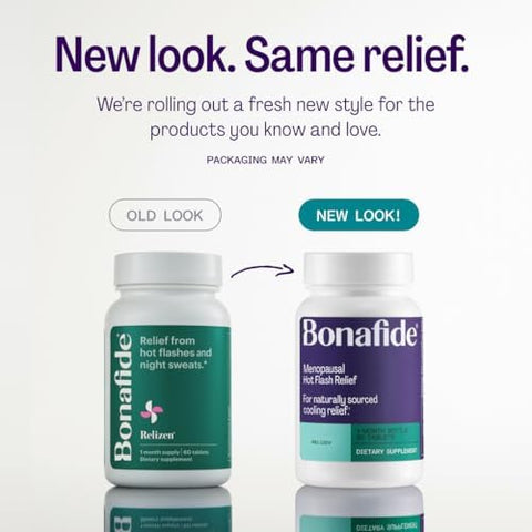 Relizen By Bonafide. Relief From Menopausal Hot Flashes & Night Sweats. Ã¢â‚¬â€ 2-Month Supply (120 Tablets)
