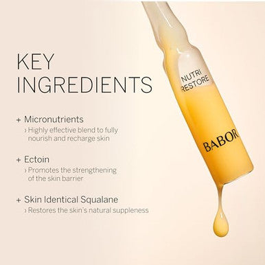 Babor Nutri Restore Restorative Serum Ampoules For The Face For Intensely Nourished And Healthy Skin Vegan Formula With Amino Acids And Argan Oil Ampoule Concentrates 7 X 2 Ml