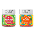 Olly Metabolism Gummy Rings Apple Cider Vinegar Vitamin B12 Chromium & Hello Happy Gummy Worms Mood Balance Support Vitamin D Saffron Adult Chewable Supplement