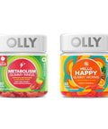 Olly Metabolism Gummy Rings Apple Cider Vinegar Vitamin B12 Chromium & Hello Happy Gummy Worms Mood Balance Support Vitamin D Saffron Adult Chewable Supplement